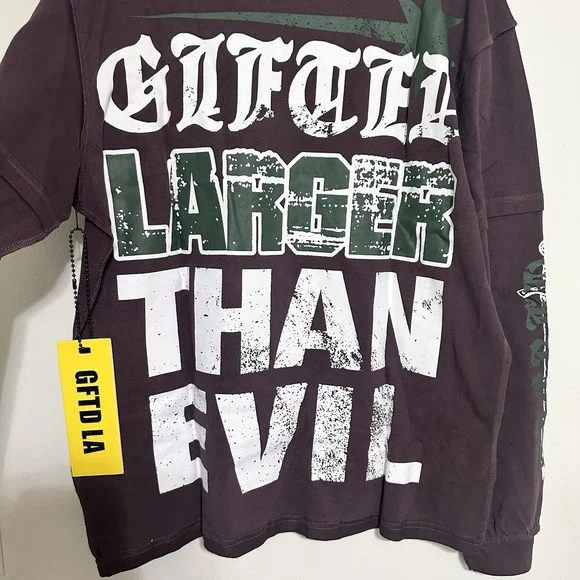 GFTD LARGER THAN EVIL LONG SLEEVE SHIRT Gifted L.A. Streetwear‎ Urban Skateboard - Picture 4 of 10